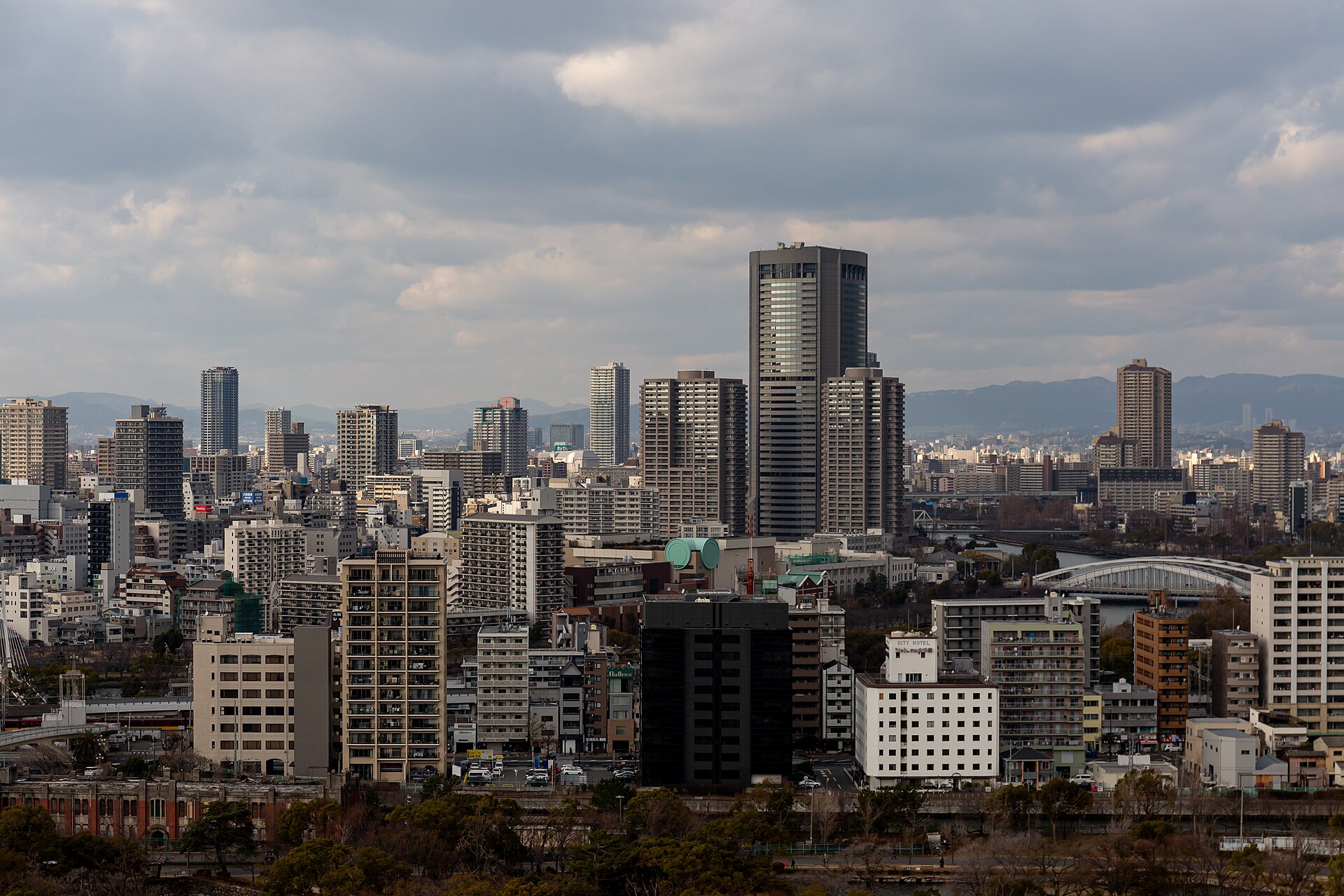 Osaka castle skyline