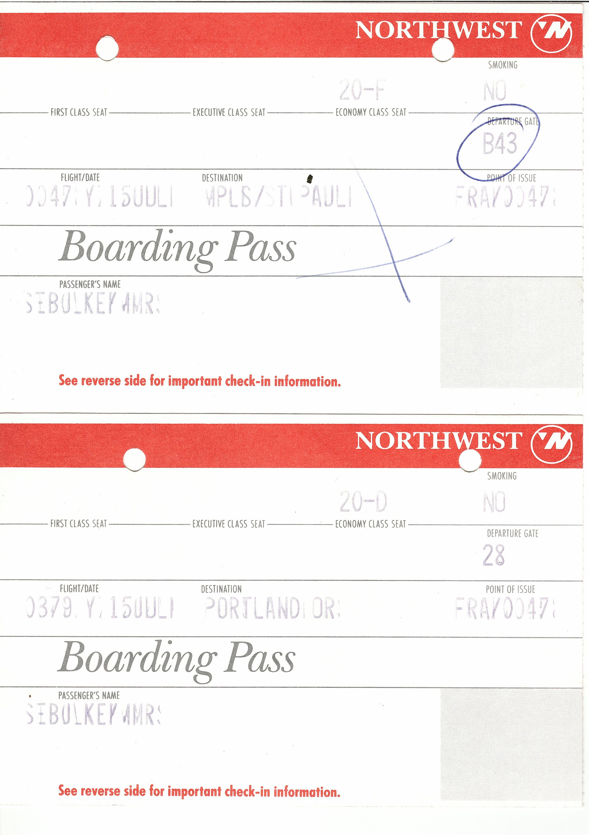 boarding passes tickets